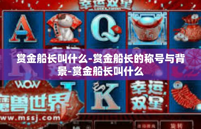 赏金船长叫什么-赏金船长的称号与背景-赏金船长叫什么