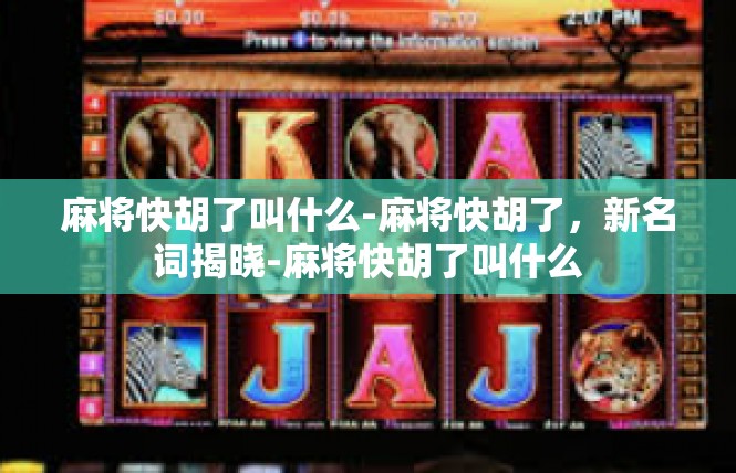 麻将快胡了叫什么-麻将快胡了，新名词揭晓-麻将快胡了叫什么